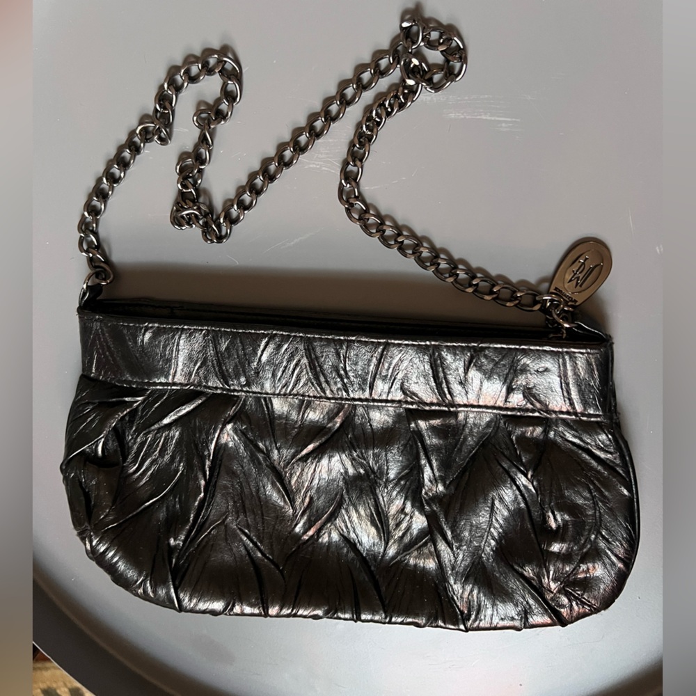 Jessica McClintock Black Quilted Chain-Strap Crossbody Bag - Picture 2 of 7